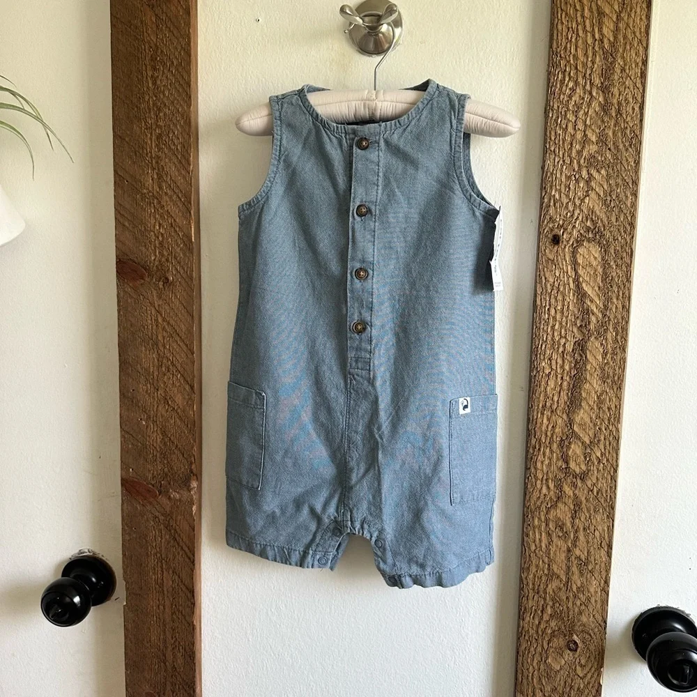 New Carter’s Denim Sleeveless Jumpsuit 18m Baby Boy New with tags